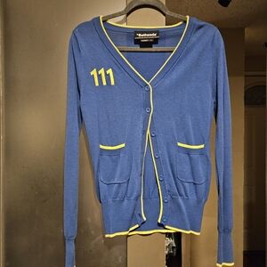 Bethesda Vault 111 Sweater Cardigan Vintage Style Fallout 4 blue Size M
